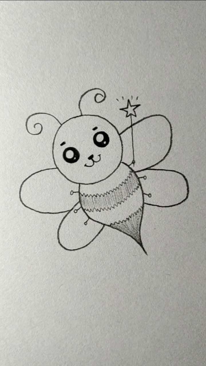 方老师绘画小蜜蜂精灵简笔画