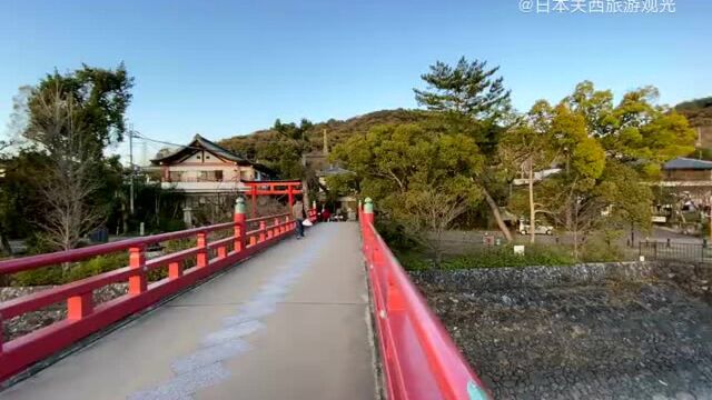 宇治川朝雾桥上看出去的傍晚的宇治川,安静祥和