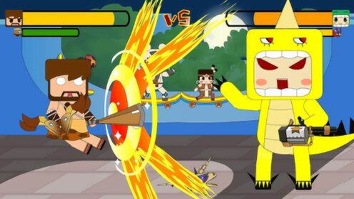 迷你世界格斗迷你世界格斗动画第361集迷斯拉进化黄金恐龙抢加特林