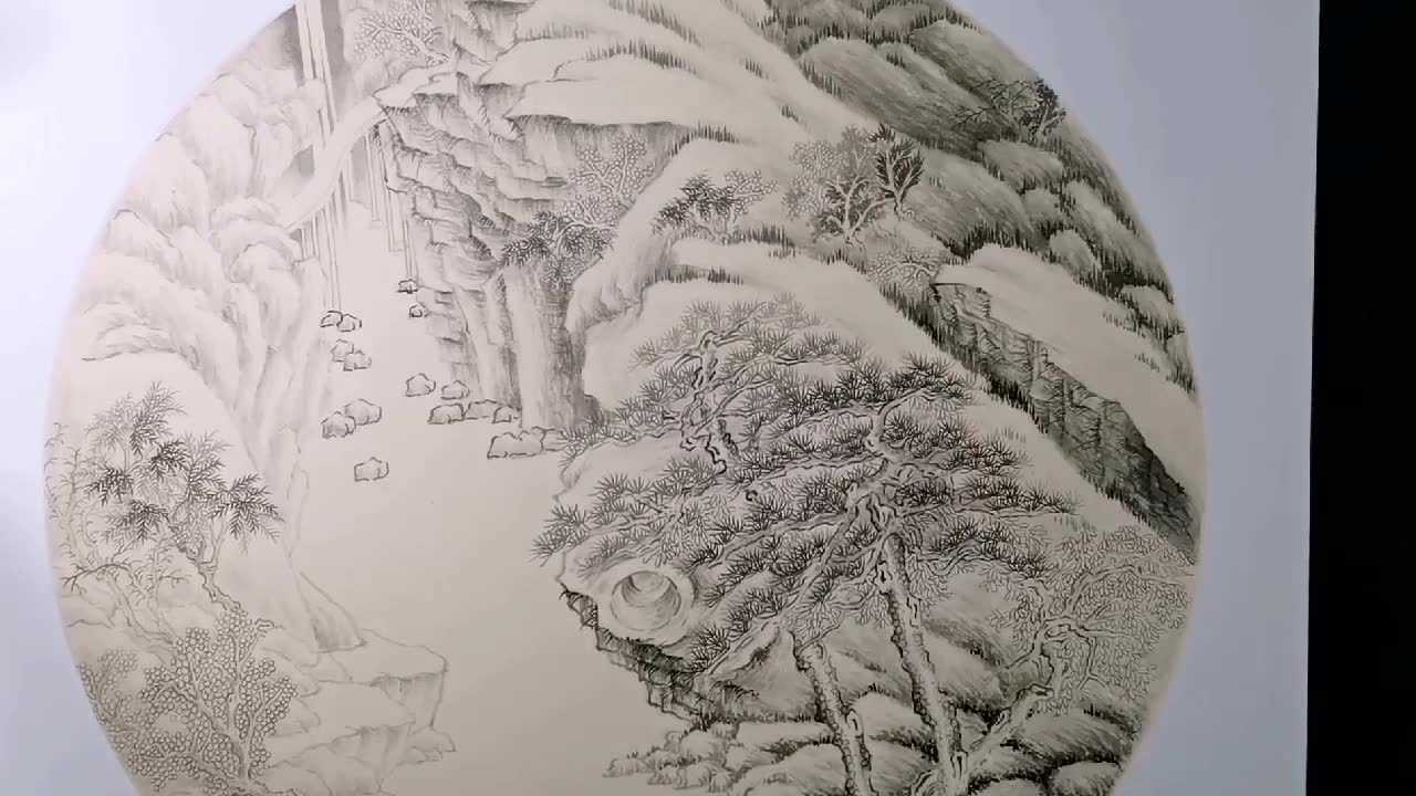 米小鹿录制山水画庐山