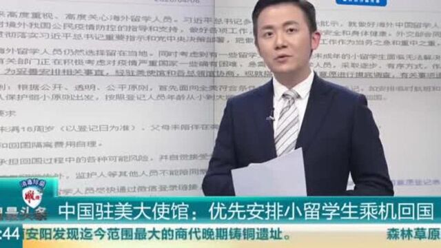 中国驻美大使馆:优先安排小留学生乘机回国1