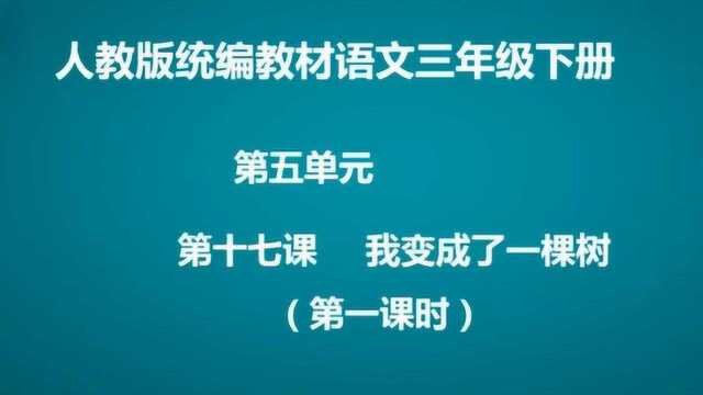 17 我变成了一棵树 第一课时 语文三年级下册 422