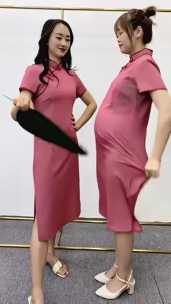 中国风旗袍,孕妇肚子有肉都可以穿