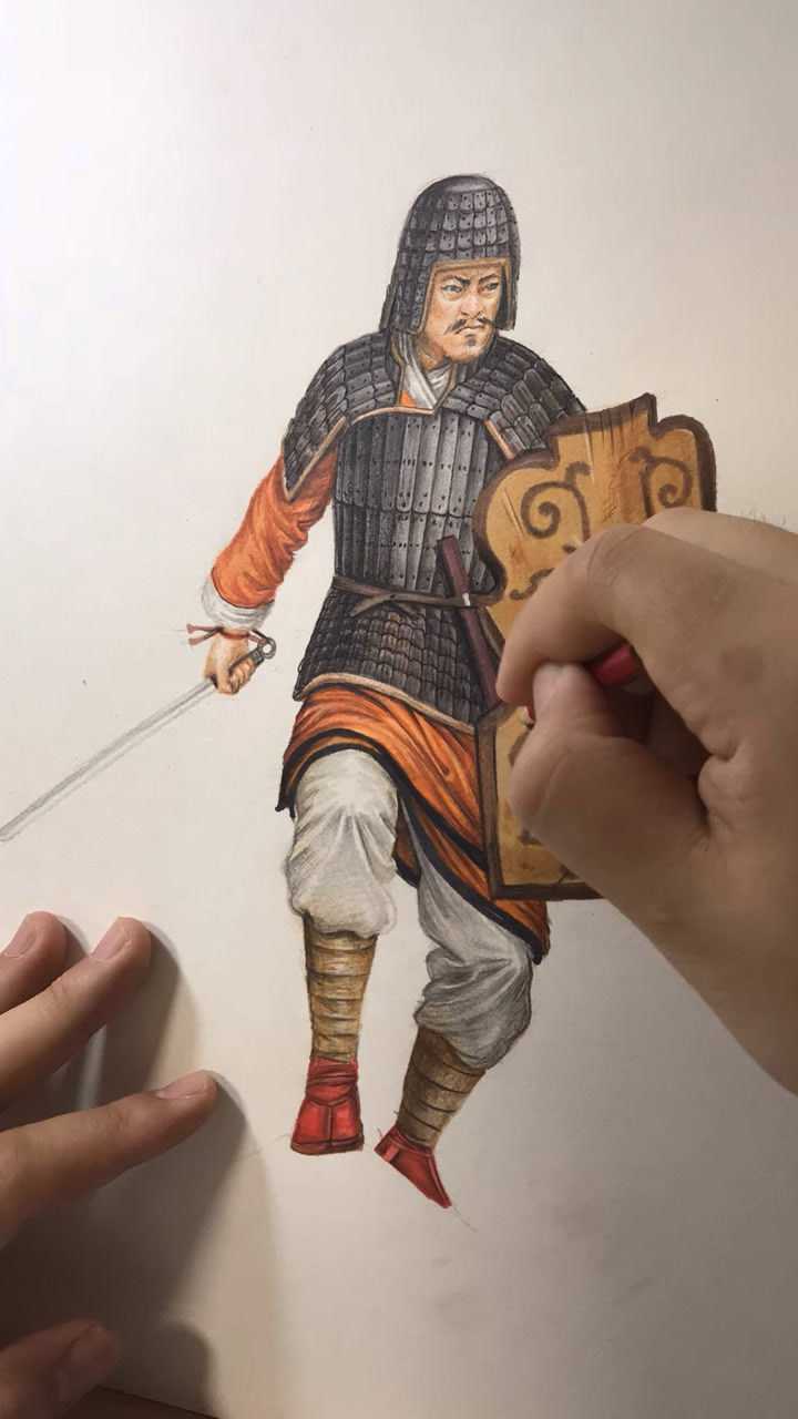 继续画汉朝士兵