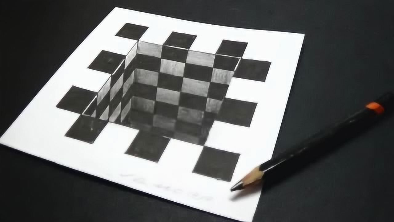 「3d线稿画」平面上的三维空间