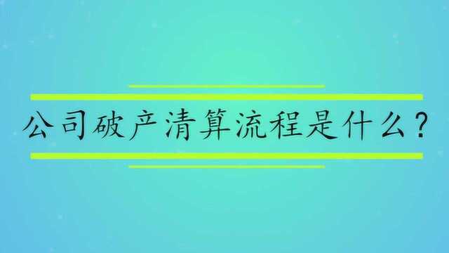 公司破产清算流程是什么?