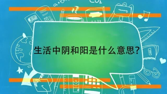 生活中阴和阳是什么意思?