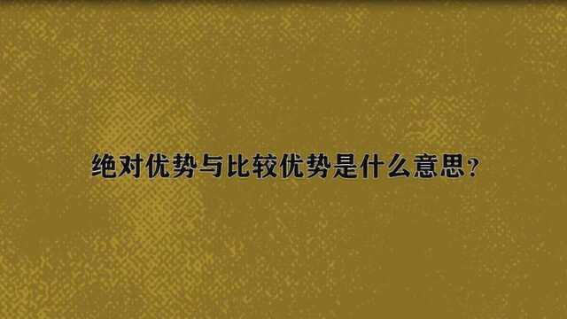 绝对优势与比较优势是什么意思?