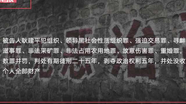 太原古交原首富耿建平等人涉黑案一审公开宣判 耿建平被判25年