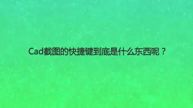 Cad截图的快捷键到底是什么东西呢?