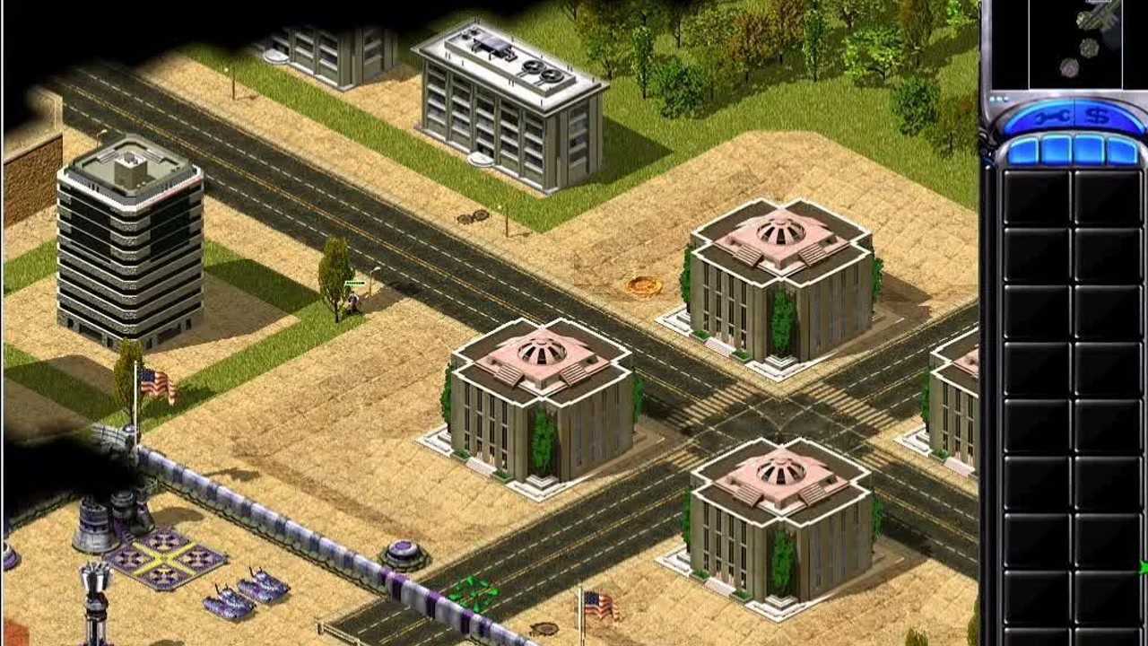 红警2美军任务1谭雅爆掉敌军机枪碉堡开门被光棱塔秒杀