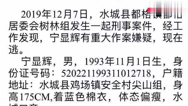 5死一伤!贵州六盘水重大命案嫌疑人被捕归案,年仅26岁是90后