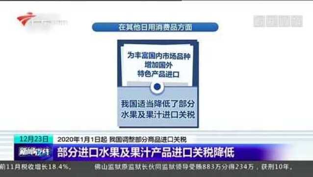 2020年起商品进口关税暂时下调,关税商品数量较2019年增20%