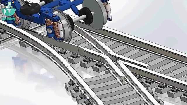 第一次见火车是如何变轨的,3D动画演示其工作原理,真是长知识了