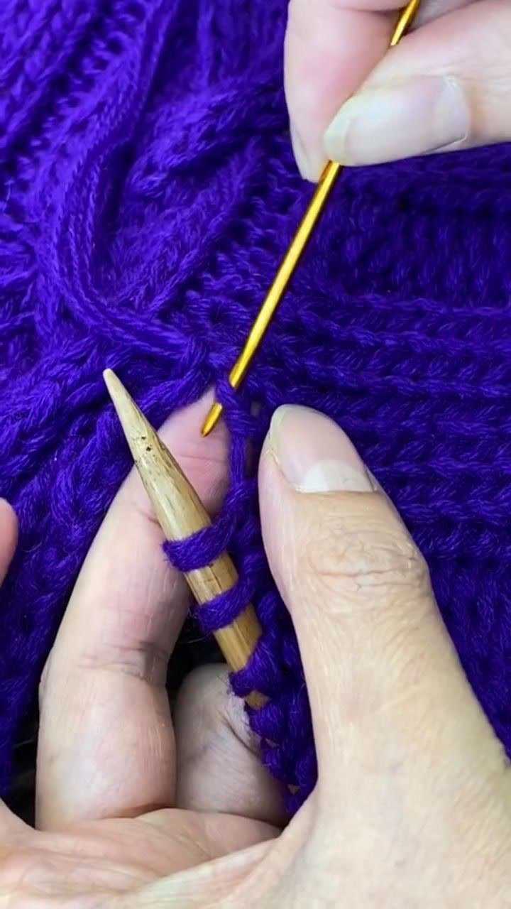 手工针织这样缝合毛衣袖子缝好完全看不见拼接痕迹