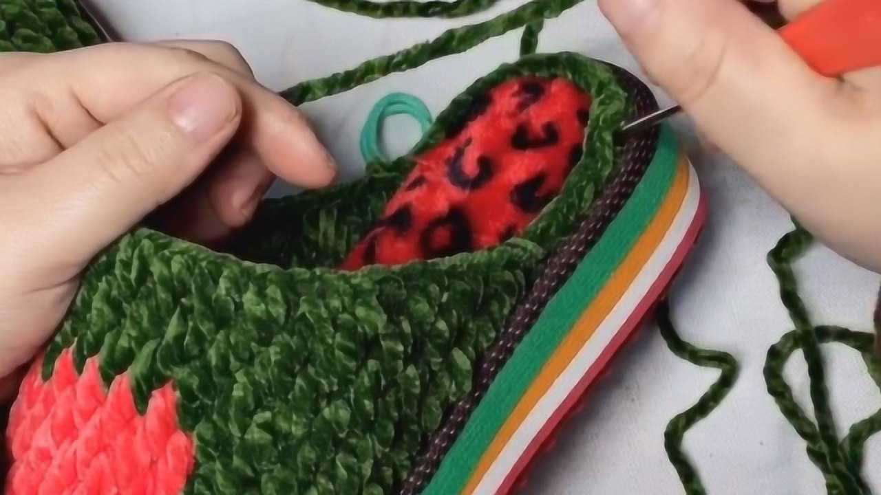 毛线拖鞋锁针教程,手把手教学,手法很简单,快来看看!