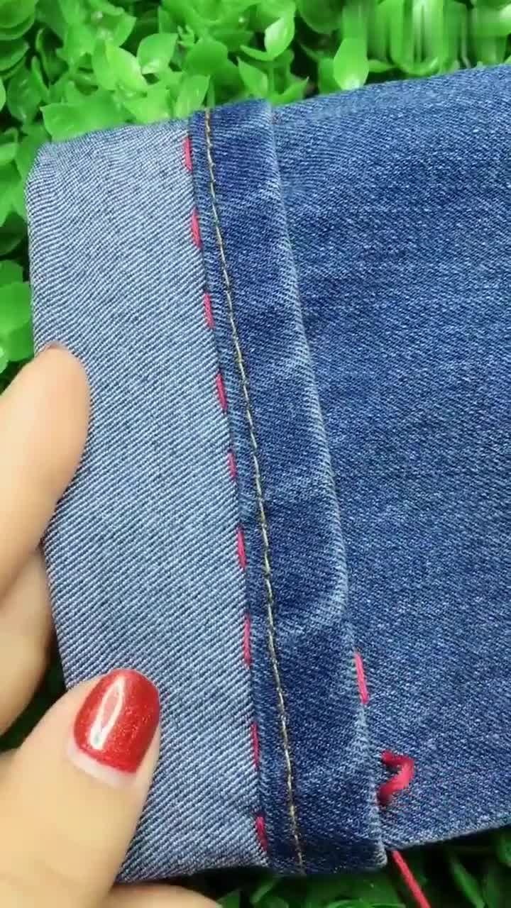 生活小妙招裤子太长又没有缝纫机怎么办这样锁边更好看