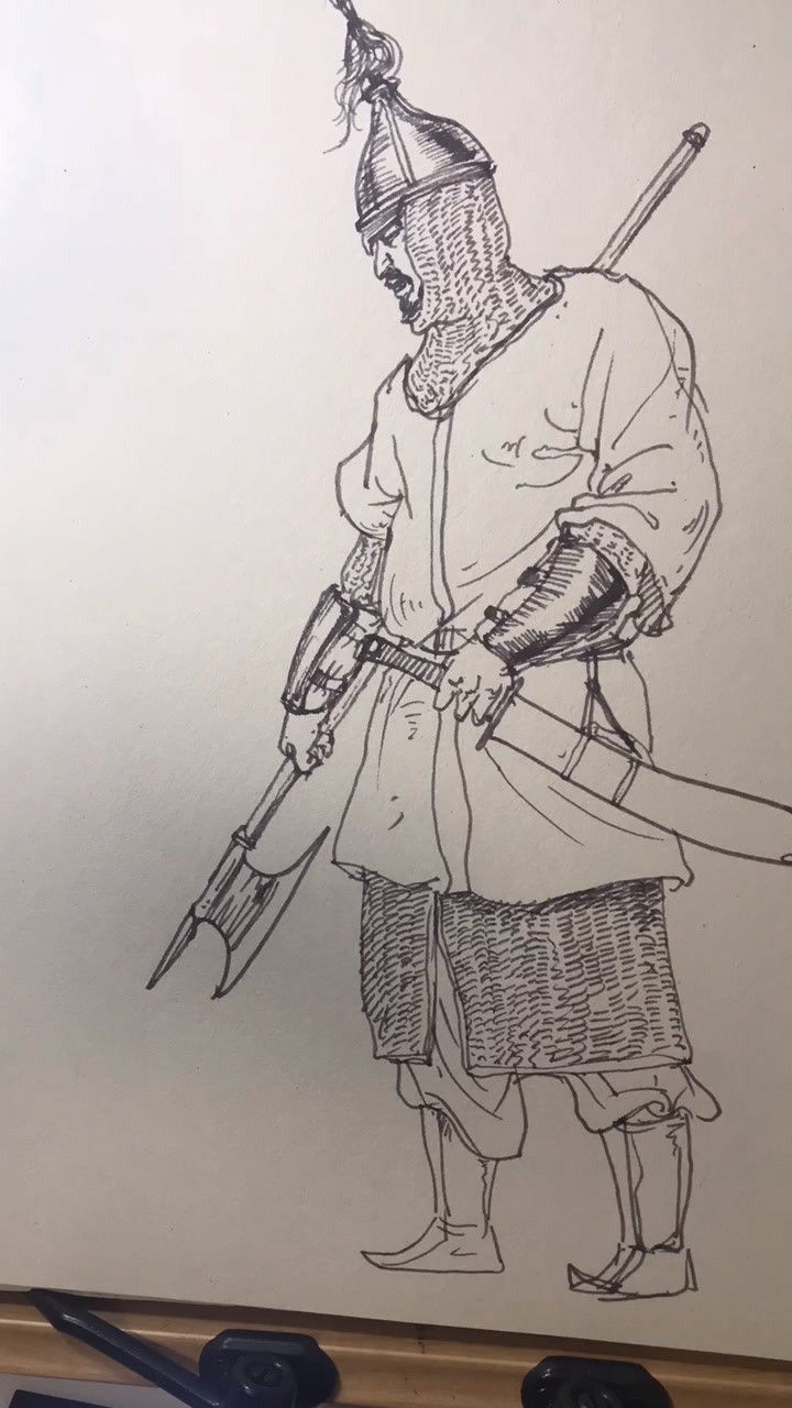 画个花剌子模的士兵