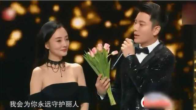 李小璐晚会上偶遇贾乃亮,却送了一把“绿”葱,贾乃亮表情很微妙