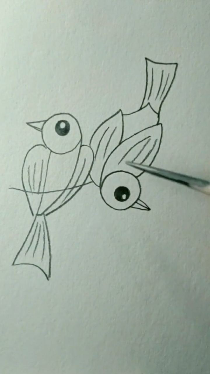 教大家用9和6画两只小鸟,简单易学又漂亮