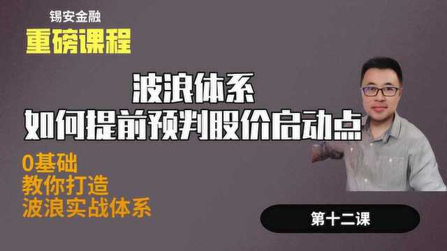 股市实战:波浪体系12,一步步教你如何提前预判股价启动点