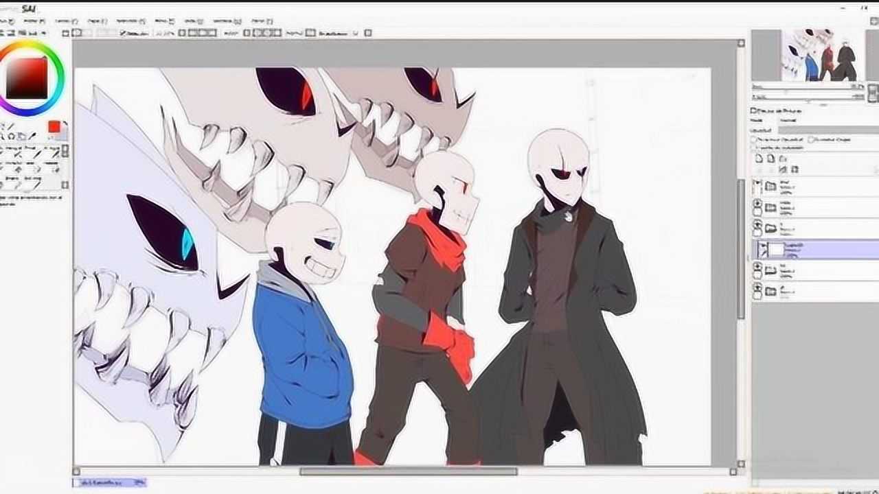 传说之下你见过sans帕派瑞斯和g爹一起出现的场景吗