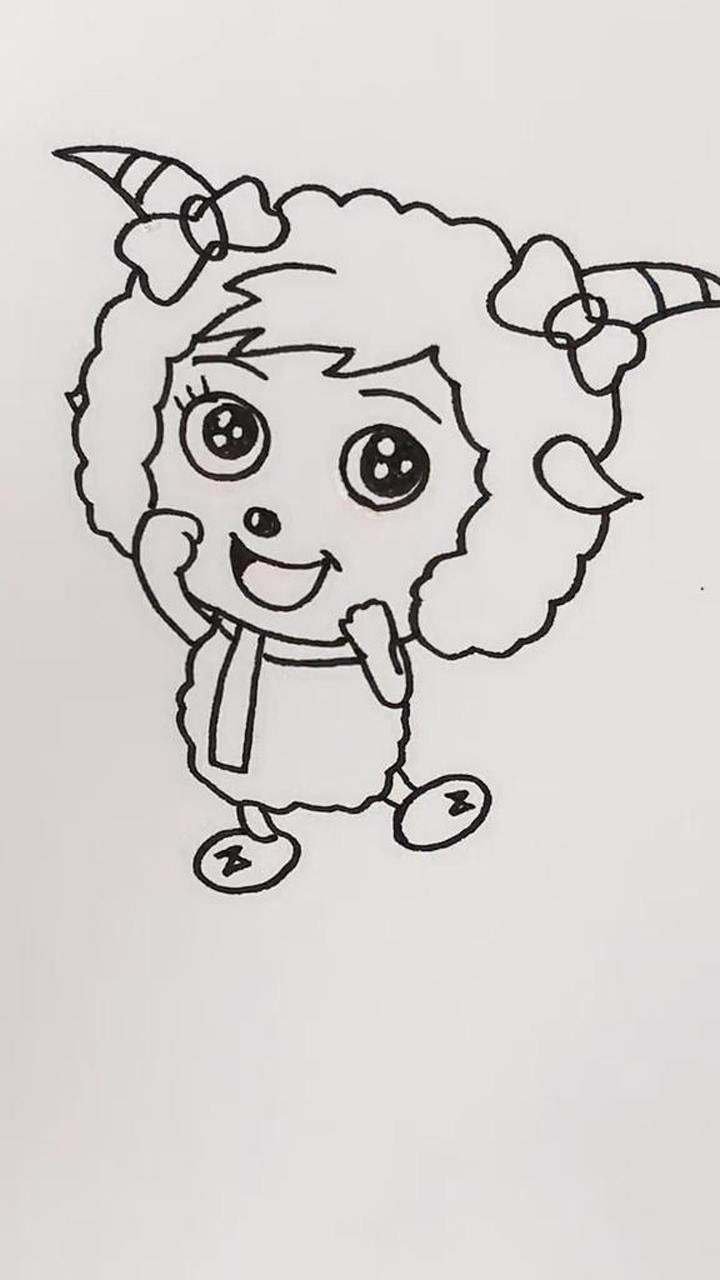 小朋友最喜欢的美羊羊简单又好画哦