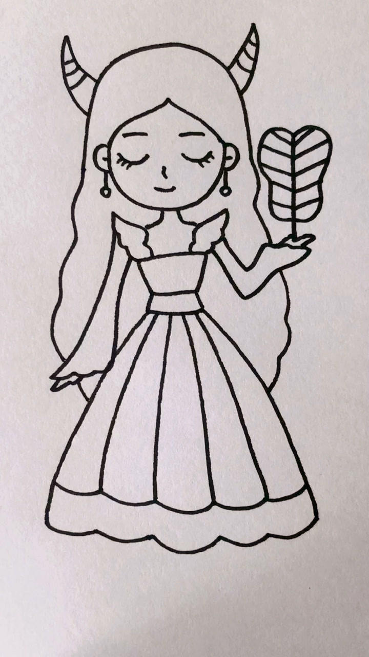 画铁扇公主 #简笔画 #临摹 #儿童画_腾讯视频