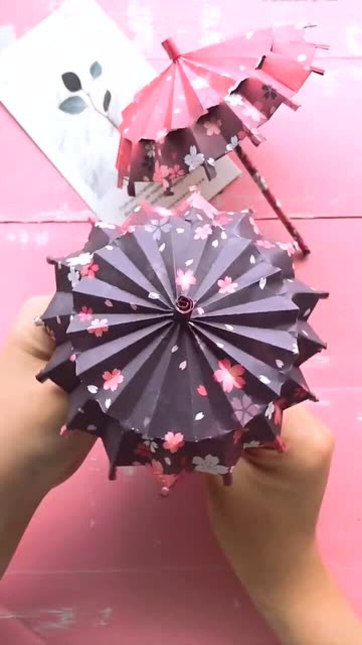 古风折叠纸伞漂亮可以自由打开做法很简单