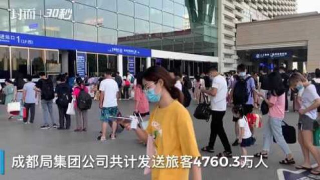 62天铁路暑运结束 成都局集团共计发送旅客4760.2万人