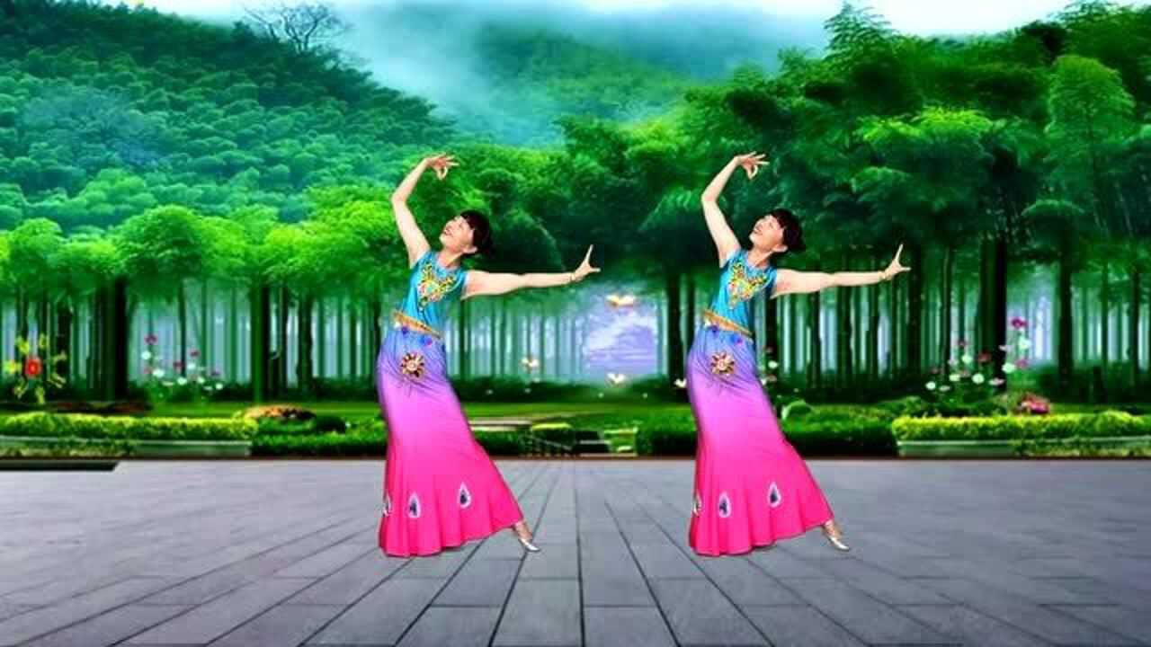 傣族舞《月光下的凤尾竹》优雅舒缓的三步舞,神清气爽