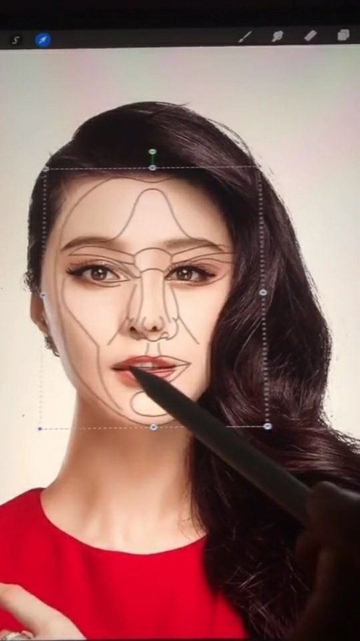 范冰冰的黄金比例脸要不是这样对比真的不知道那么美