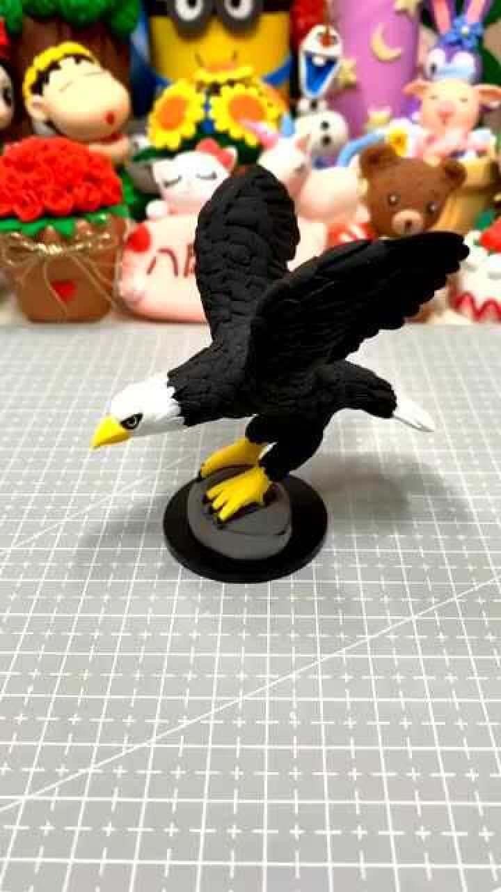 轻黏土教程:今天教大家用轻黏土做老鹰摆件,你们学会了吗