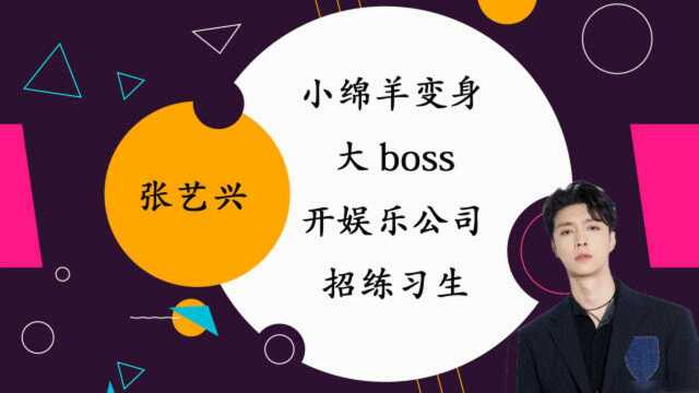 小绵羊张艺兴变身大boss,开娱乐公司招练习生,最低标准也很严格