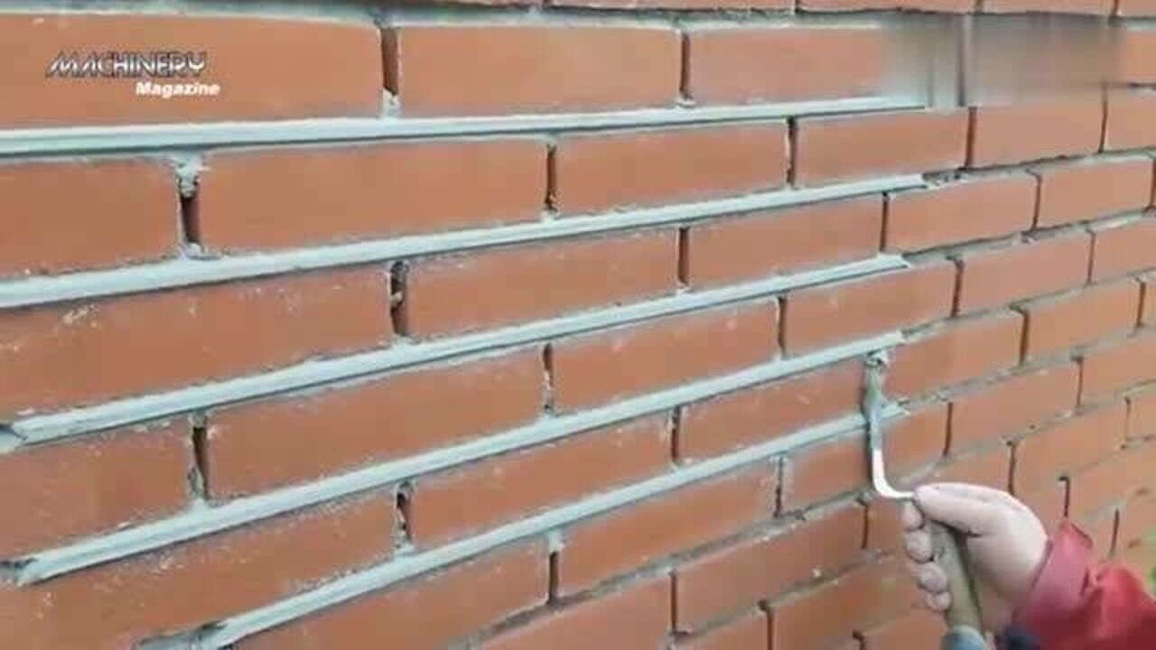 砌墙如此勾缝太漂亮了值得工人们好好学习