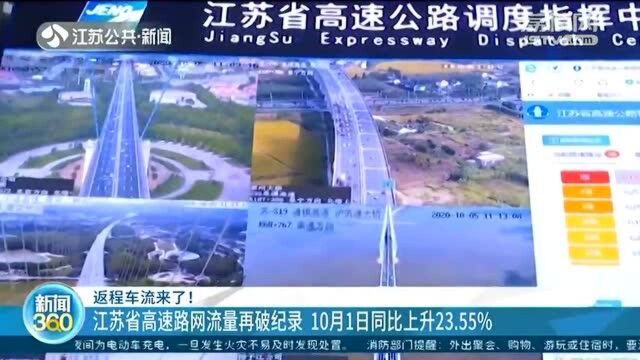 返程车流来了!江苏省高速路网流量再破记录