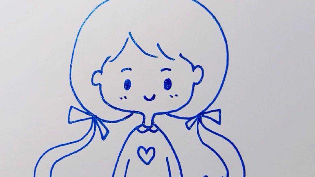 可爱的小美女头像简笔画