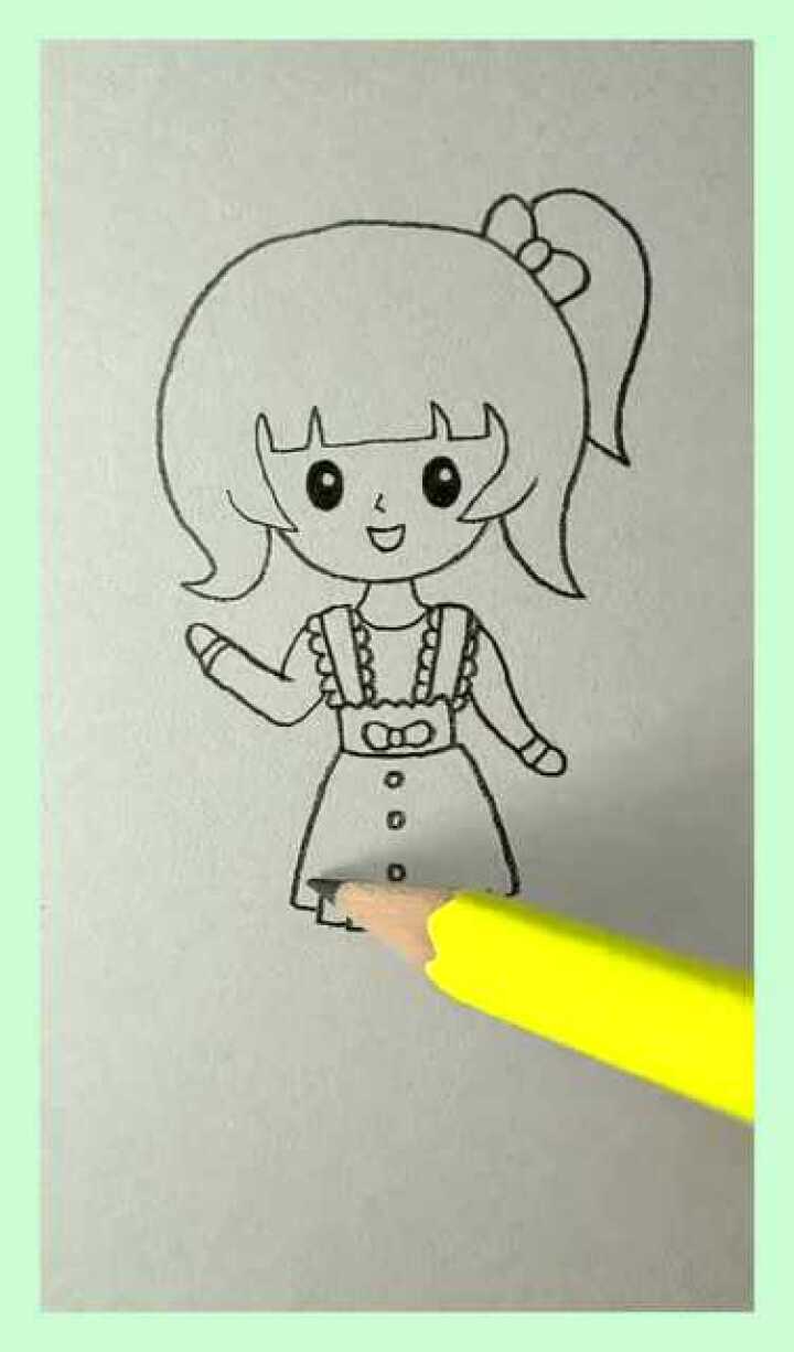简笔画教你画可爱的大头女孩