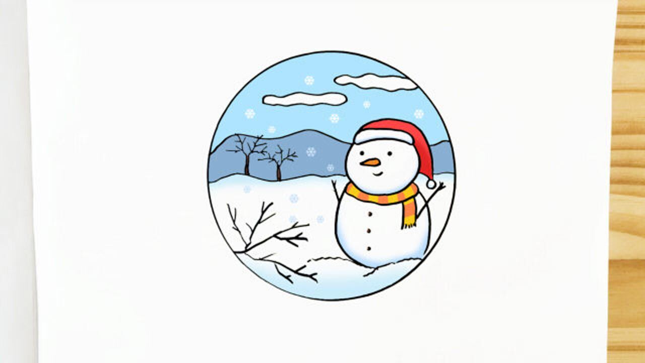 二十四节气立冬简笔画教程,简单又漂亮,家长可收藏备用