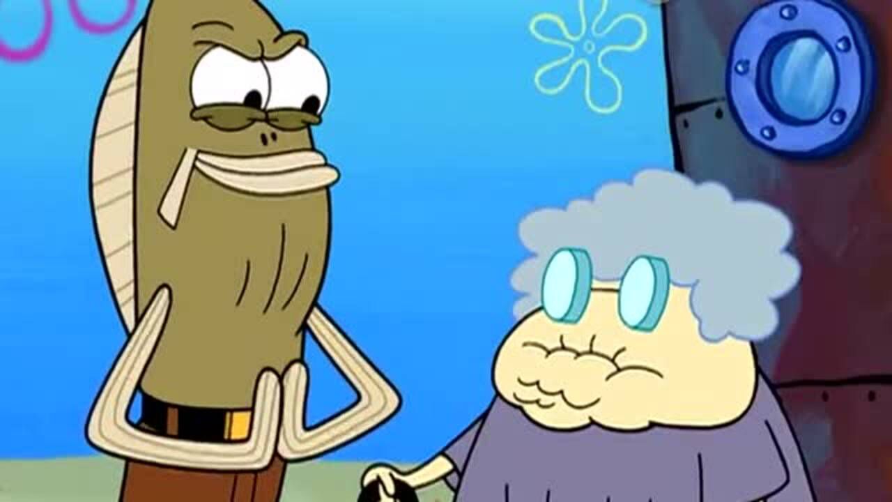 海绵宝宝路人甲非常的没有礼貌总是喜欢对大家吐舌头