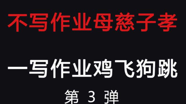 【陪孩子写作业】不写作业母慈子孝 一写作业鸡飞狗跳 第3弹