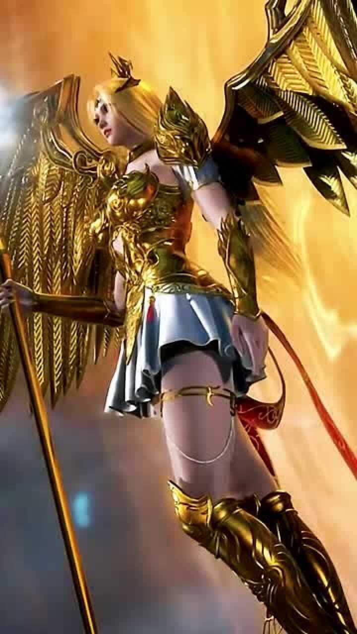 武庚纪天使圣王,一身黄色盔甲太酷了,英姿飒爽的小姐姐_腾讯视频