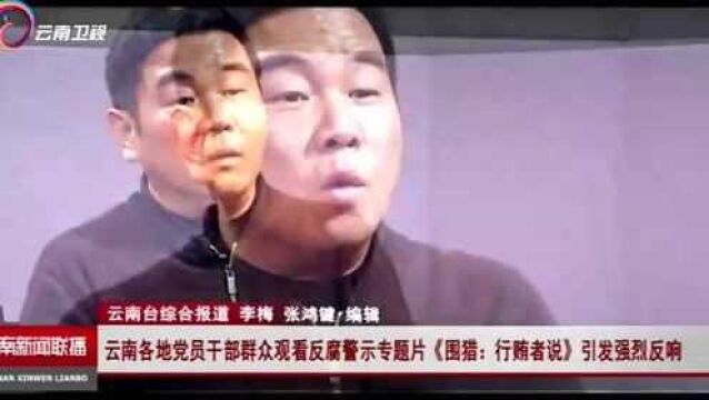 云南各地党员干部群众观看反腐警示专题片《围猎:行贿者说》