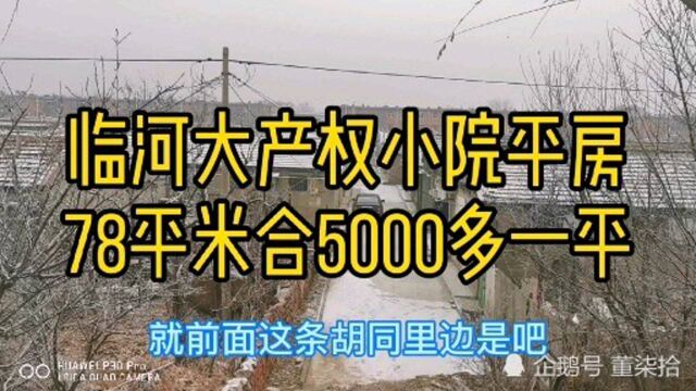 天津三甲医院旁紧邻大河小院平房,78平米大姐就卖了40万!能落户