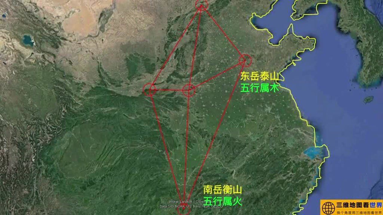 五岳山位置图,五岳的位置_大山谷图库