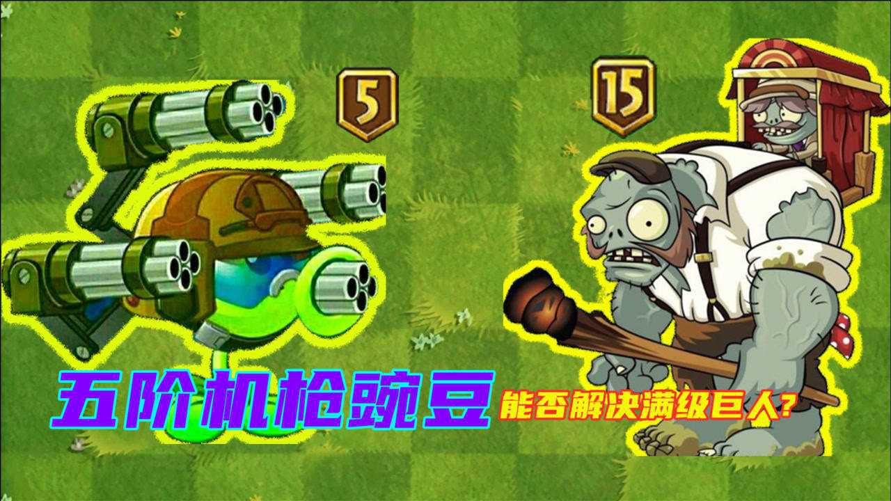 五阶机枪豌豆登场!多少大招能解决满级巨人僵尸!