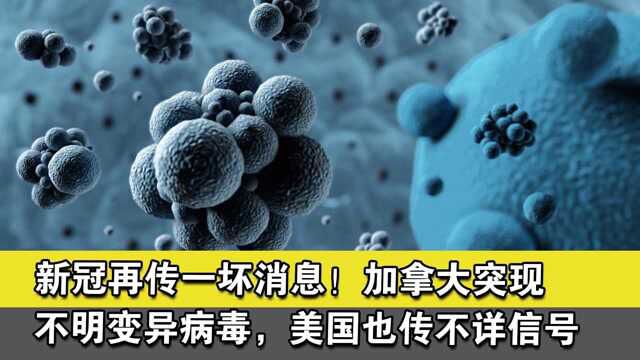 新冠再传一坏消息!加拿大突现不明变异病毒,美国也传不详信号