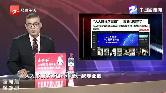 “人人影视字幕组”14人被抓 涉盗版2万余作品