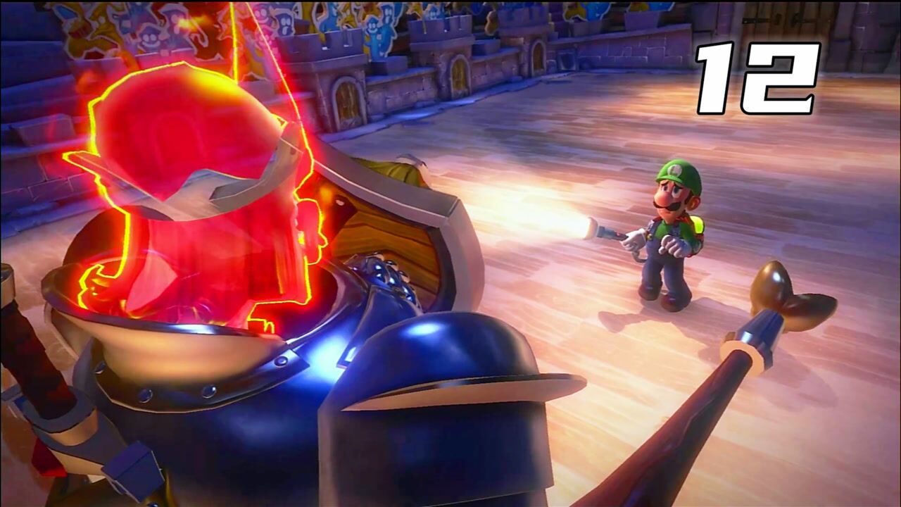 路易吉鬼屋312城堡层的最终boss穿着一身铠甲赵小私解说