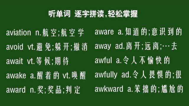 [听单词]4500个CET4英语四级单词拼读背诵012字母拼读背单词